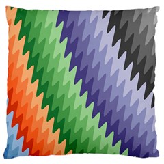 Zigzag Waves Large Flano Cushion Case (one Side) by Sparkle