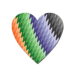 Grey Strips Heart Magnet by Sparkle