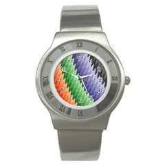 Grey Strips Stainless Steel Watch by Sparkle