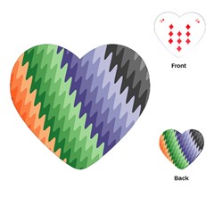 Grey Strips Playing Cards Single Design (heart) by Sparkle