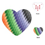 Grey Strips Playing Cards Single Design (Heart) Front