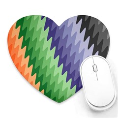 Grey Strips Heart Mousepads by Sparkle