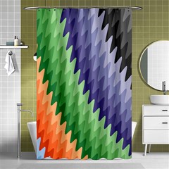 Grey Strips Shower Curtain 48  X 72  (small)  by Sparkle