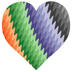 Zigzag Waves Wooden Puzzle Heart by Sparkle