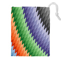 Zigzag Waves Drawstring Pouch (5xl)