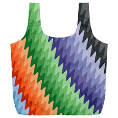 Zigzag Waves Full Print Recycle Bag (xxxl) by Sparkle