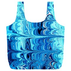 Blue Waves Full Print Recycle Bag (xxl) by Sparkle