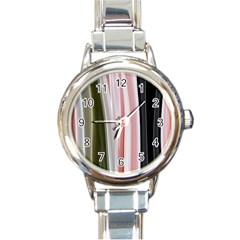 Satin Strips Round Italian Charm Watch by Sparkle