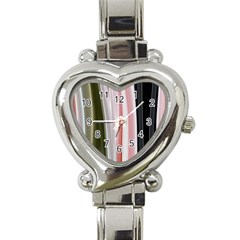 Satin Strips Heart Italian Charm Watch