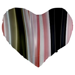 Satin Strips Large 19  Premium Flano Heart Shape Cushions by Sparkle