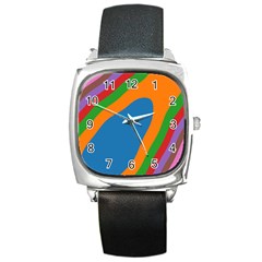 Rainbow Road Square Metal Watch by Sparkle