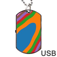 Rainbow Road Dog Tag Usb Flash (one Side) by Sparkle