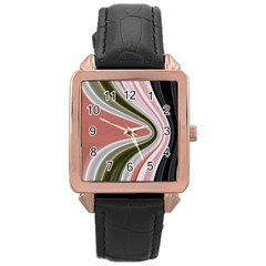 Wrinkle In Time Rose Gold Leather Watch  by Sparkle