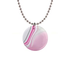 Modern Pink 1  Button Necklace