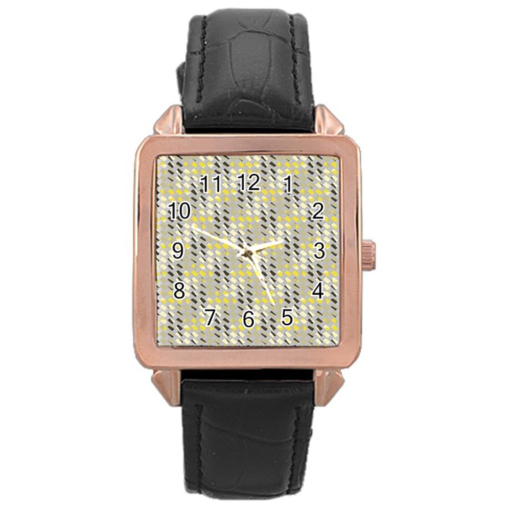 Color Tiles Rose Gold Leather Watch 