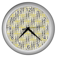 Color Tiles Wall Clock (silver)