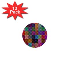 Random Colors Hexagon 1  Mini Buttons (10 Pack)  by Sparkle