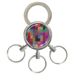 Random Colors Hexagon 3-ring Key Chain by Sparkle