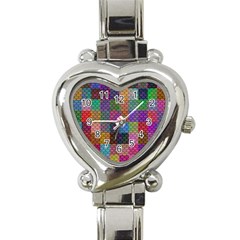 Random Colors Hexagon Heart Italian Charm Watch by Sparkle