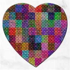 Random Colors Hexagon Jigsaw Puzzle (heart) by Sparkle