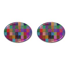 Random Colors Hexagon Cufflinks (oval) by Sparkle