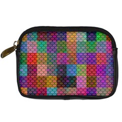 Random Colors Hexagon Digital Camera Leather Case by Sparkle