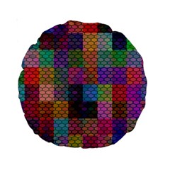 Random Colors Hexagon Standard 15  Premium Round Cushions by Sparkle