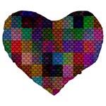 Random Colors Hexagon Large 19  Premium Heart Shape Cushions Front