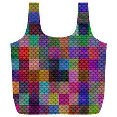 Random Colors Hexagon Full Print Recycle Bag (xxl)