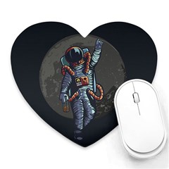 Illustration Drunk Astronaut Heart Mousepads by Vaneshart