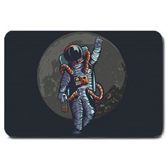 Illustration Drunk Astronaut Large Doormat  by Vaneshart