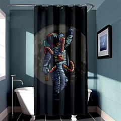 Illustration Drunk Astronaut Shower Curtain 36  X 72  (stall)  by Vaneshart