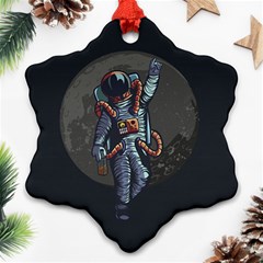 Illustration Drunk Astronaut Snowflake Ornament (two Sides) by Vaneshart