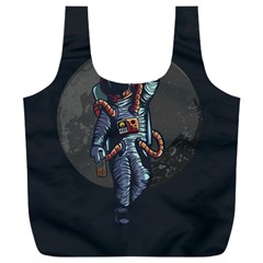 Illustration Drunk Astronaut Full Print Recycle Bag (xxl) by Vaneshart