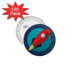 Rocket With Science Related Icons Image 1 75  Buttons (100 Pack)  by Vaneshart