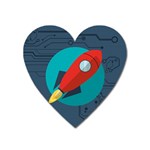 Rocket With Science Related Icons Image Heart Magnet Front