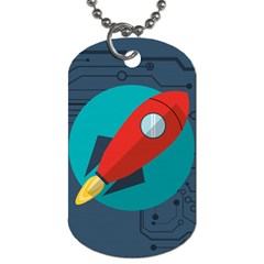 Rocket With Science Related Icons Image Dog Tag (one Side) by Vaneshart