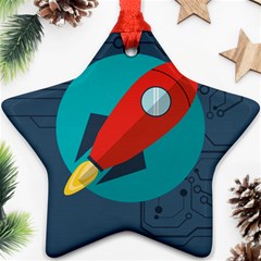 Rocket With Science Related Icons Image Star Ornament (two Sides) by Vaneshart