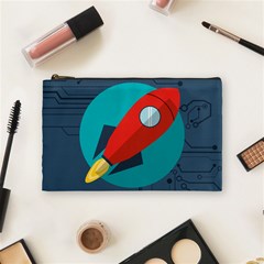 Rocket With Science Related Icons Image Cosmetic Bag (medium) by Vaneshart