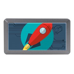 Rocket With Science Related Icons Image Memory Card Reader (mini) by Vaneshart