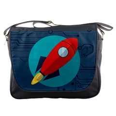 Rocket With Science Related Icons Image Messenger Bag by Vaneshart