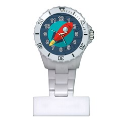 Rocket With Science Related Icons Image Plastic Nurses Watch by Vaneshart