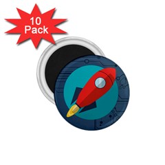 Rocket With Science Related Icons Image 1 75  Magnets (10 Pack)  by Vaneshart