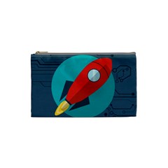 Rocket With Science Related Icons Image Cosmetic Bag (small) by Vaneshart