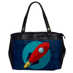 Rocket With Science Related Icons Image Oversize Office Handbag by Vaneshart