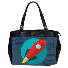 Rocket With Science Related Icons Image Oversize Office Handbag (2 Sides) by Vaneshart