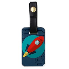 Rocket With Science Related Icons Image Luggage Tag (one Side) by Vaneshart