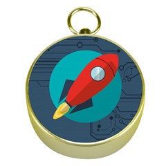 Rocket With Science Related Icons Image Gold Compasses by Vaneshart