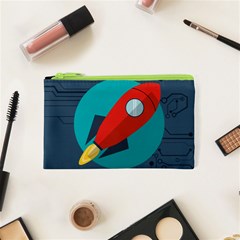 Rocket With Science Related Icons Image Cosmetic Bag (xs) by Vaneshart