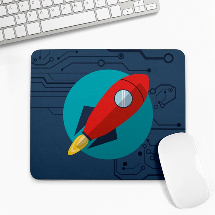 Rocket With Science Related Icons Image Large Mousepads